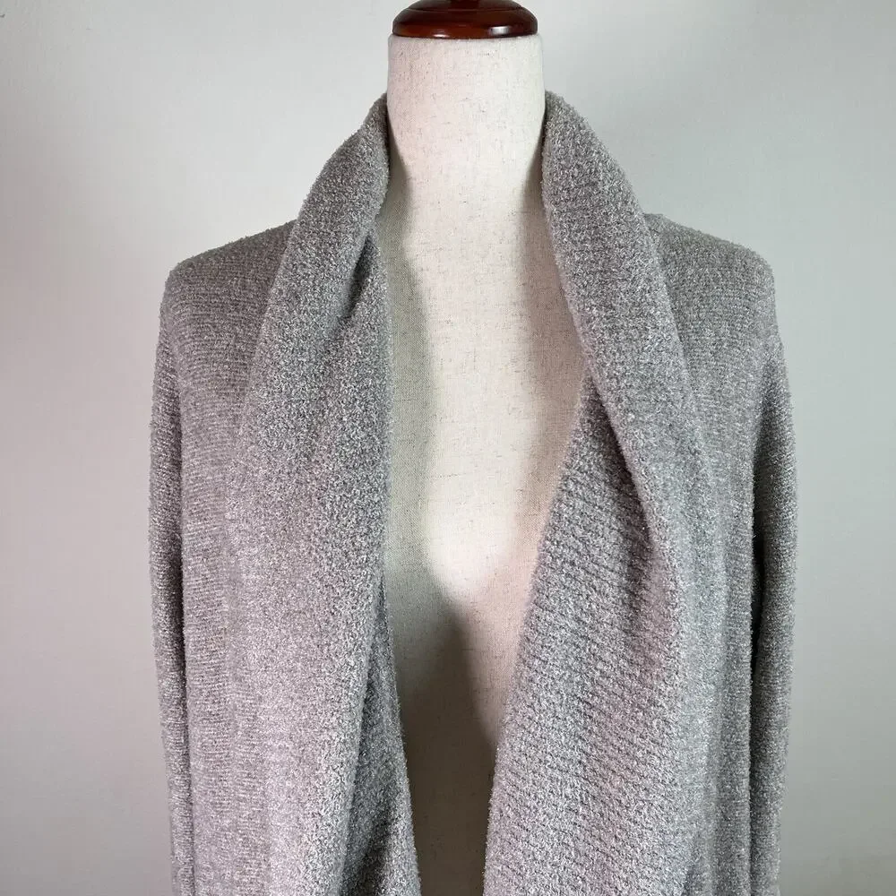 Barefoot Dreams CozyChic Lite Cardigan L/XL Grey Comfort Loungewear Pajama‎